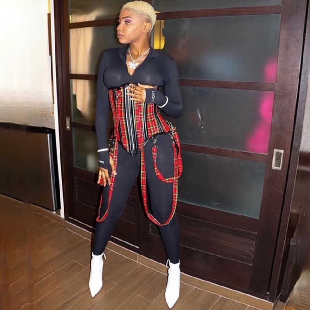 Stretch Holiday Plaid Corset